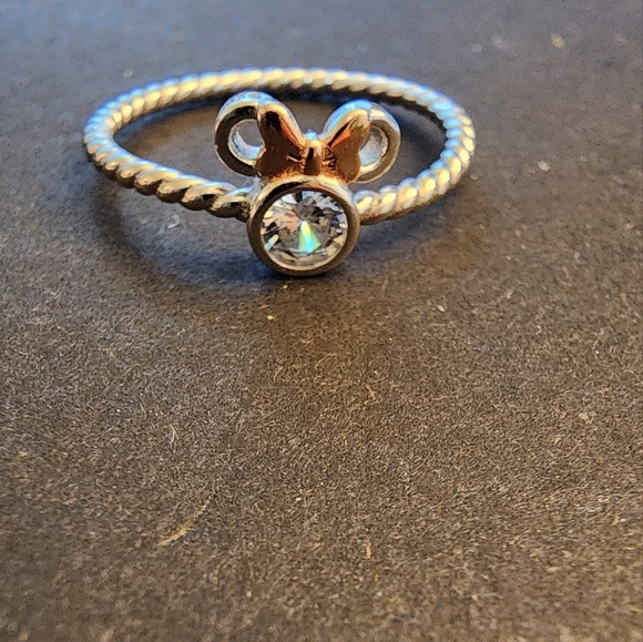 Minnie Mouse Braided Rose Gold Bow Size 8 925 Ring - Picture 2 of 9